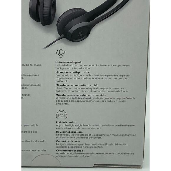 Logitech H390 Over-Head Comfort USB Headphones Noise-Canceling Microphone - NEW - Picture 7 of 7